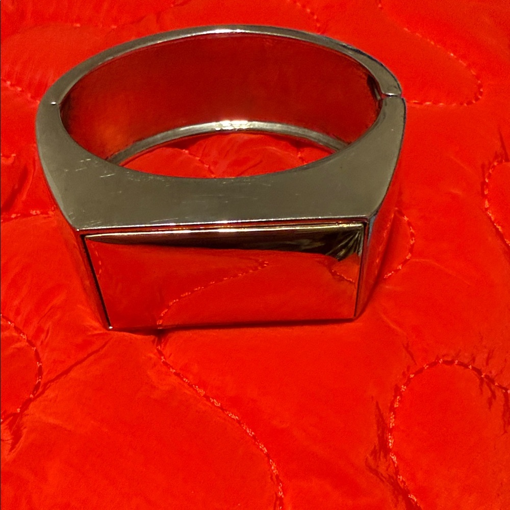 Sleek Silver Rectangular Cuff Bracelet - image 1